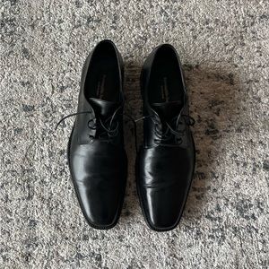Ermenegildo Zegna Black Oxford Shoes with Glossy Finish